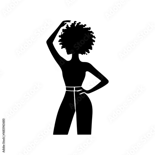 Black Silhouette of a South African Woman on a Confident Pose