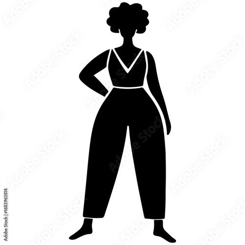 Black Silhouette of a South African Woman on a Confident Pose