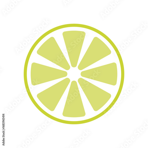 Green lime fruit icon, Cross Section of a Green lime vector