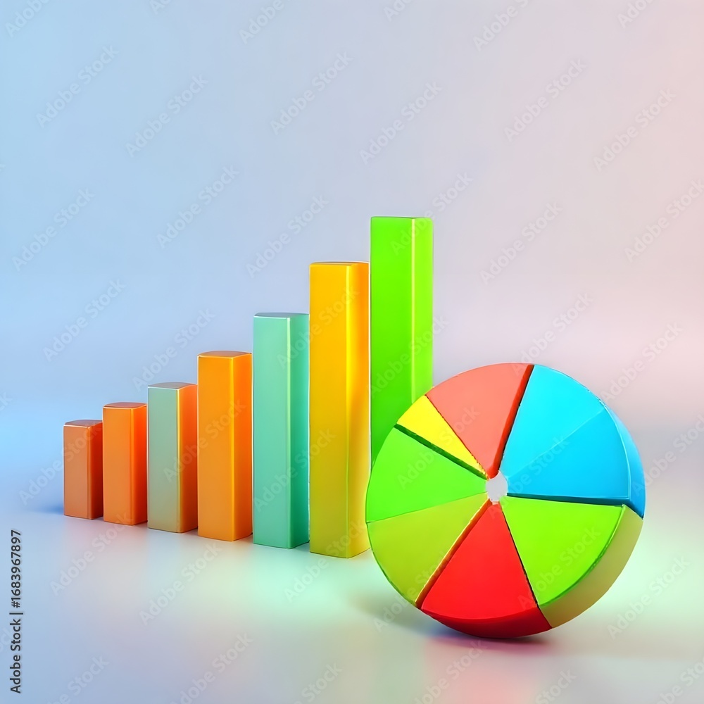 Obraz premium 3d pie chart with arrow