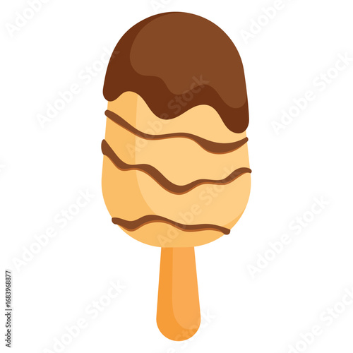Chocolate dipped popsicle. Vector