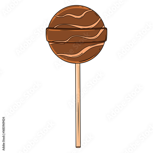 Chocolate lollipop swirl. Vector