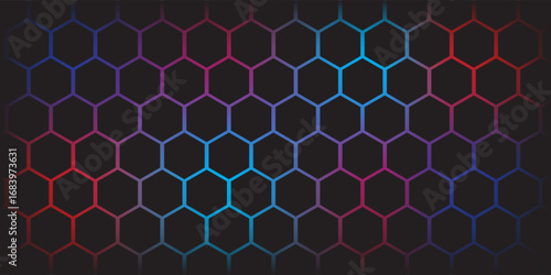 Abstract design with a hexagonal pattern like a honeycomb which is suitable for the background