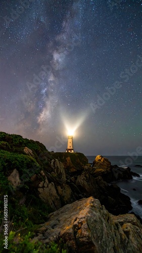 Lighthouse under Milky Way