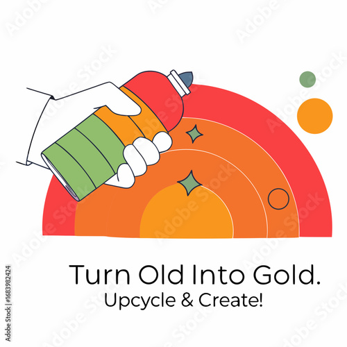 Creative upcycling project with colorful spray paint