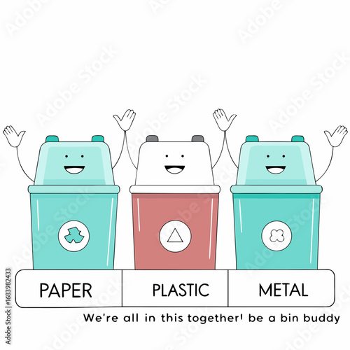 Recycling bins encouraging community participation in waste separation