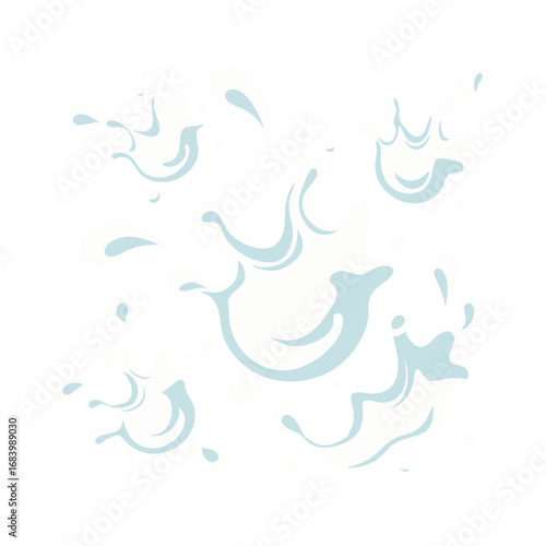 Flat Illustration of Milk Splash