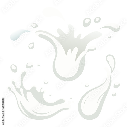 Flat Illustration of Milk Splash