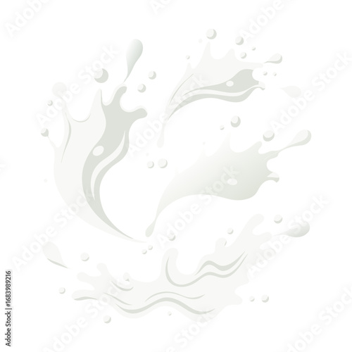 Flat Illustration of Milk Splash