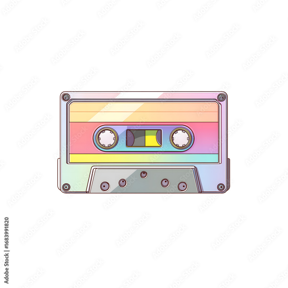 Fototapeta premium Retro Pastel Cassette Tape Illustration