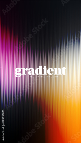 Ripple gradient background design. Modern distortion ripple glass texture effect. Abstract fractal effect ribbed glass texture with vibrant gradients smooth fluted vertical vector bg