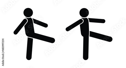 icon man walking, sticks figure human silhouette marching