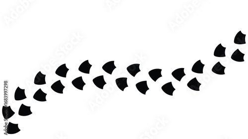 duck trail, bird tracks footprints on transparent background, path, isolated simple flat style	