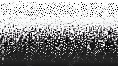 Halftone distressed overlay with rough textures. Abstract dotted pattern with grain effects. Black and white grunge dot vector texture.
