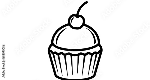 Simple cupcake with cherry on top, , a sweet treat for any occasion