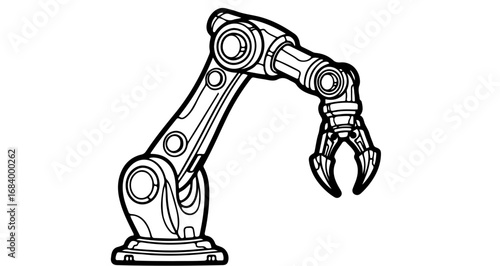 Industrial robotic arm with claw, a symbol of automation and technology