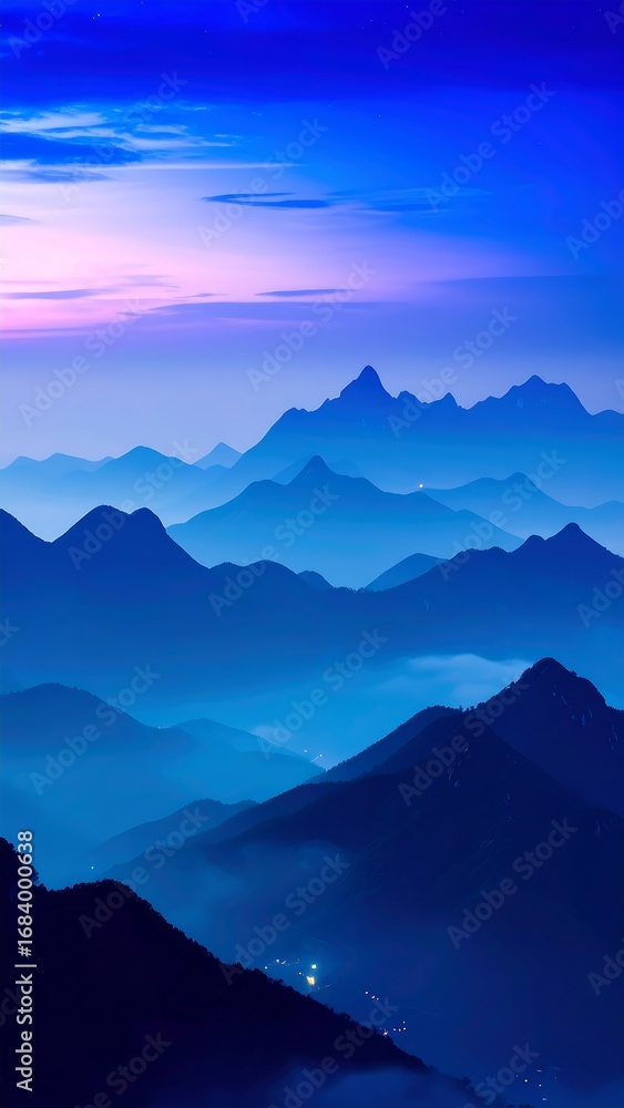 Fototapeta premium Misty mountain range at dawn (2)