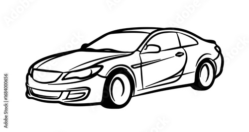 Sleek sports car illustration with clean lines and modern design
