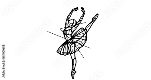 Elegant ballerina in a graceful pose, a vector illustration of dance art
