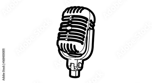 Vintage microphone, a classic audio equipment for recording and broadcasting