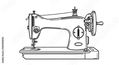 Vintage sewing machine, a classic tool for textile and clothing design
