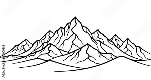 Illustration of a mountain range with jagged peaks