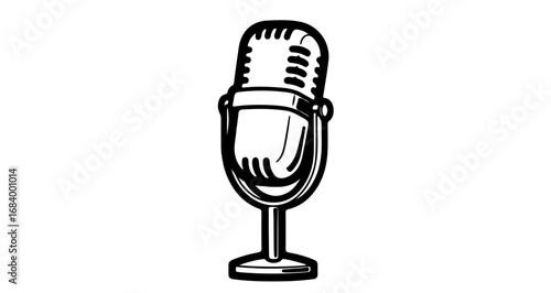 Illustration of a classic microphone, perfect for audio and music projects