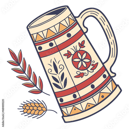 hand drawn vector illustration of a beer mug