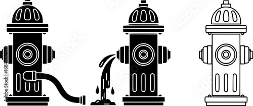 set of fire hydrant vector, vector and illustration, vector style