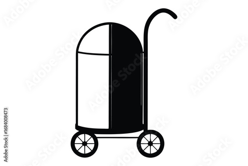 Tall Cylindrical Trolley with Curved Frame