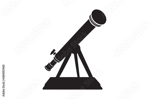 Silhouette of a telescope on a tripod stand