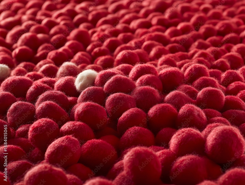 Obraz premium Abstract Red and White Felt Balls Texture Background
