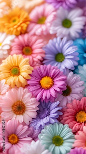 Wallpaper Mural Colorful daisy flowers creating a vibrant floral background Torontodigital.ca