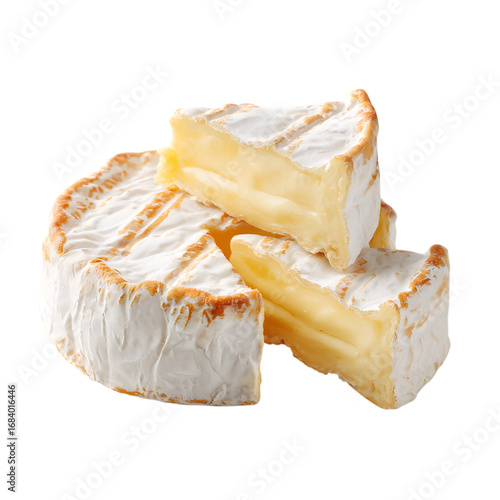 Camembert Cheese Gourmet Food Photography  Delicious Dairy Product isolated on transparent background