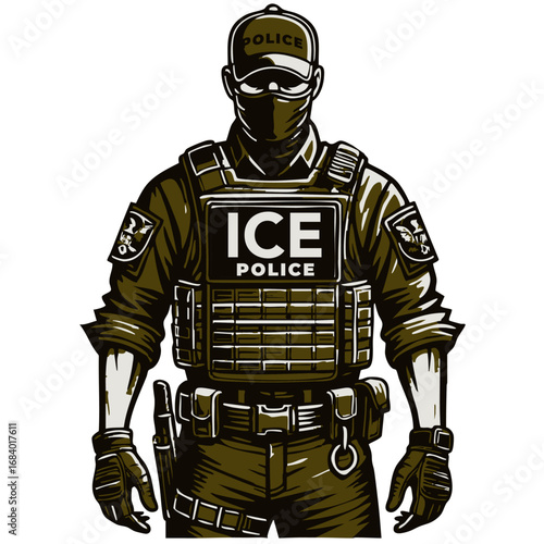 Ice Agent with Cap - Front View
