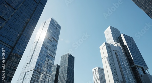 Wallpaper Mural Modern Skyscrapers Cityscape Business District Architecture buil Torontodigital.ca