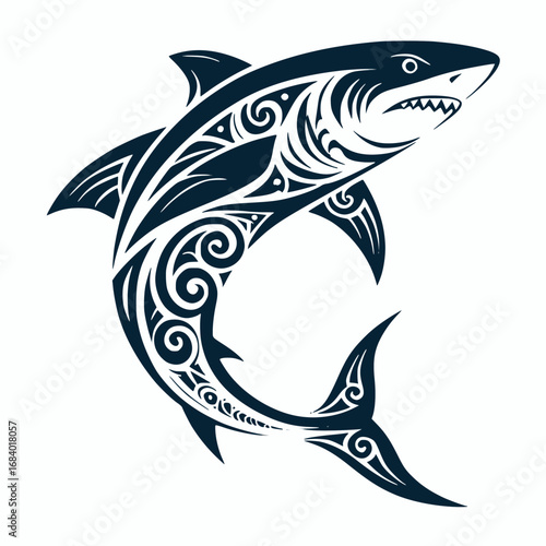Abstract shark silhouette logo