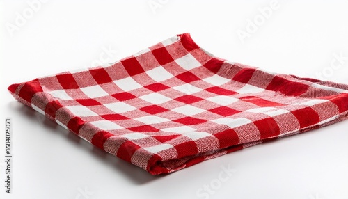 red checkered tablecloth white background