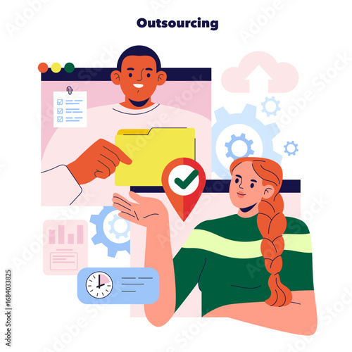 Collaborative Outsourcing with Digital File Exchange