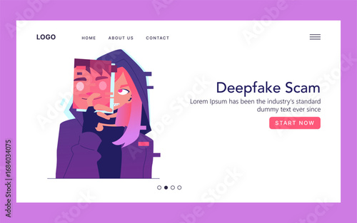 Deepfake Scam Awareness with Vector Illustration