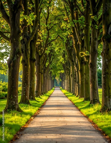 Sunlight path through trees