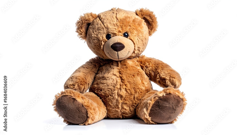 Obraz premium Plush brown teddy bear sitting