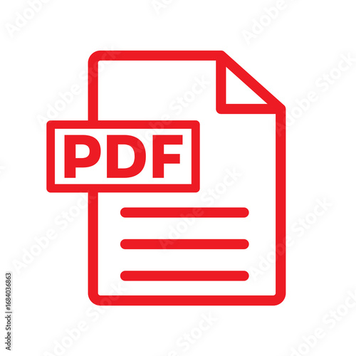 Set of pdf file icons for apps and websites.