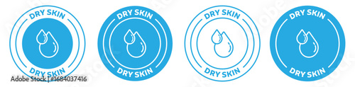 Extra dry skin icon set on white background.