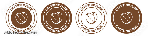 Caffeine free icon set on white background.