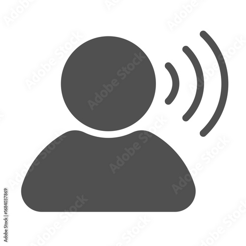 voice command icon. voice recognition technology logo. Black and white vector illustration