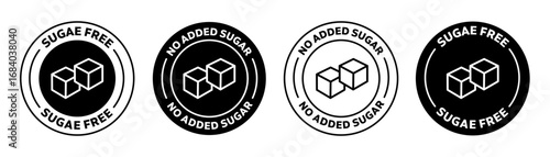 Sugar free Icon set in black color for ui designs