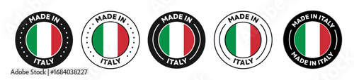 Set of Made in Italy label icons. Made in Italy logo symbol. italian made badge. italy flag. suitable for products of italy. vector illustration
