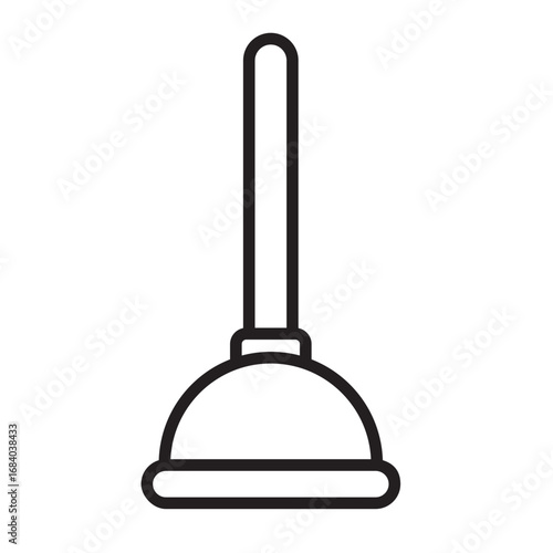 Plunger icon vector in black color.