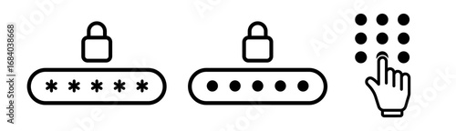 Pin code icon. Black and white vector symbol of Pin code. logo, vector, badge, stamp, Sign, Seal emblem of Pin code.